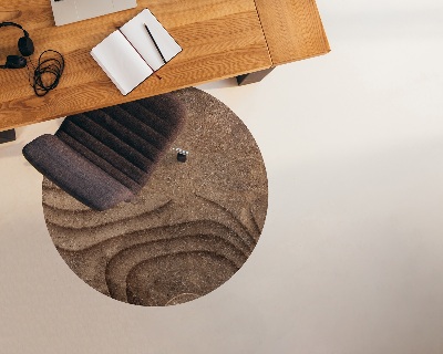 Round vinyl rug 3D sandstone
