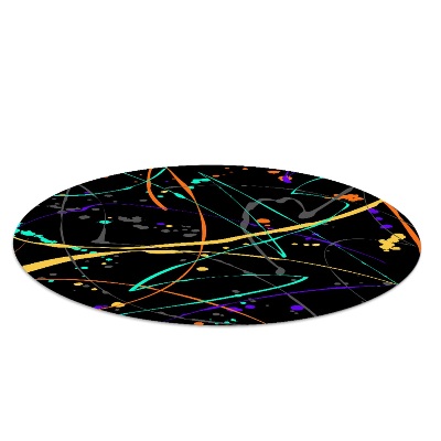 Round vinyl rug Stained image