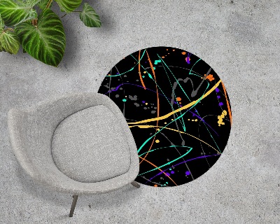 Round vinyl rug Stained image