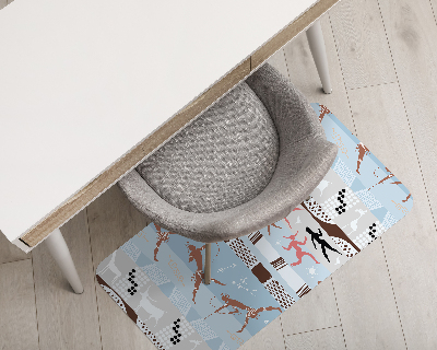 Office chair mat African paintings