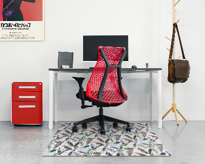 Office chair mat Bird feathers