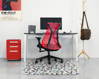 Office chair mat Bird feathers