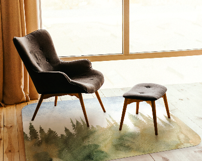 Computer chair mat Forest watercolor landscape