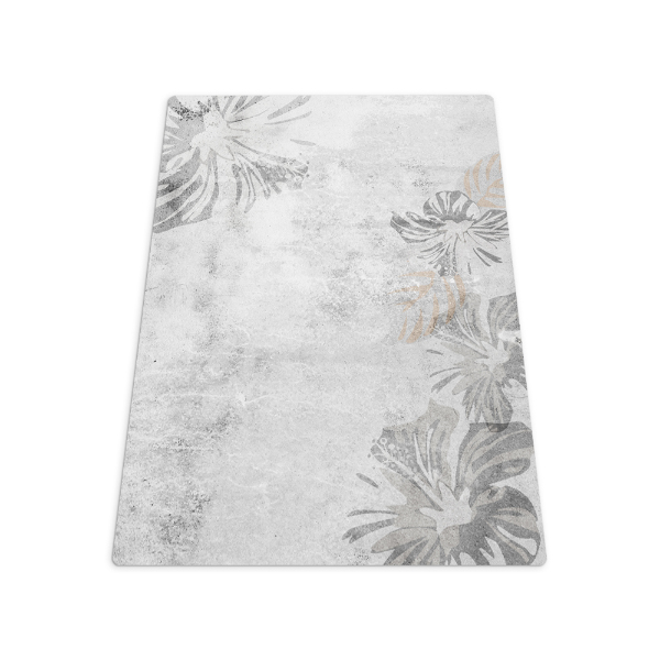 Chair mat Gray concrete and flowers