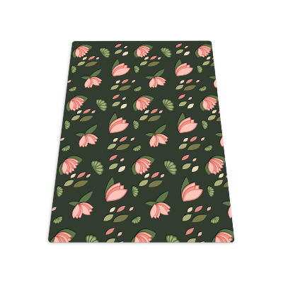 Office chair floor protector Pink water lilies