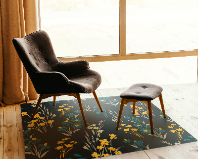 Chair floor protector Dark floral motif