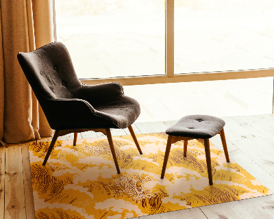 Chair mats Yellow japanese waves