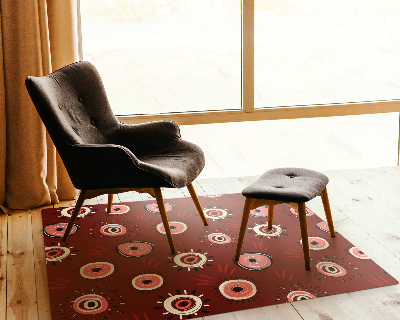 Chair floor protector Burgundy eyes pattern