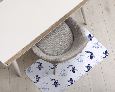 Chair floor protector Blue fish koi