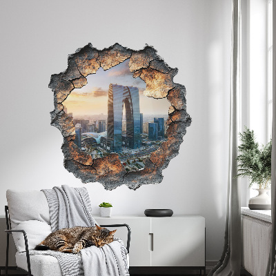 3D wall hole sticker 38x39 City of the future
