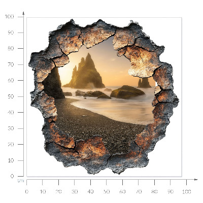 3D wall hole sticker 38x39 Water rocks