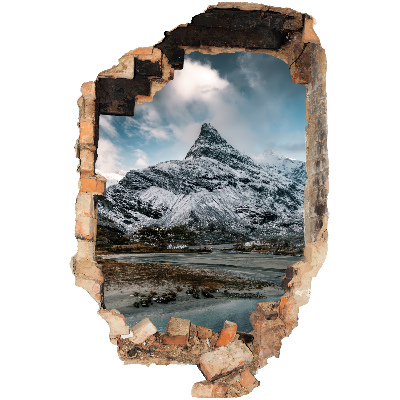 3D wall hole sticker 26x39 Mountain panorama
