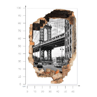 3D wall hole sticker 26x39 City landscape