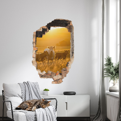 3D wall hole sticker 26x39 Rural landscape