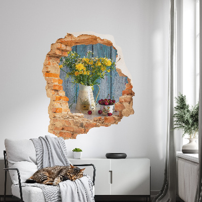 3D wall hole sticker 33x39 Rural landscape