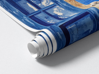 Fake window wall sticker 39x23 Greek landscape