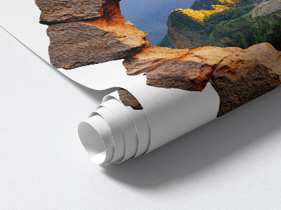 3D wall hole sticker 39x39 Rock Window