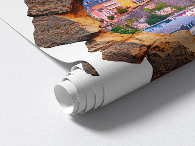 3D wall hole sticker 39x39 Stone window