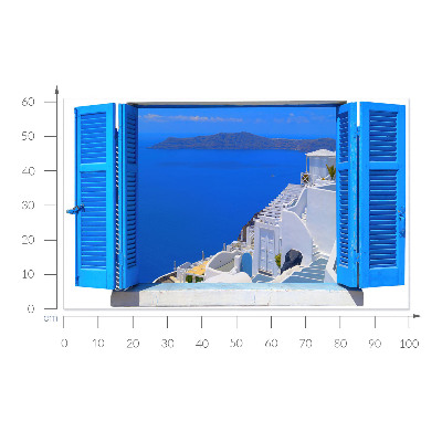 Fake window wall sticker 39x24 Mediterranean landscape