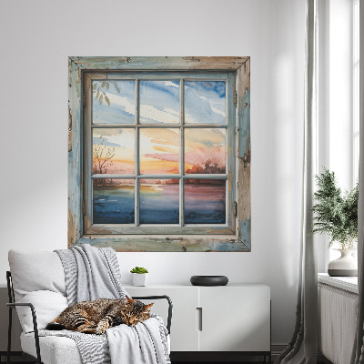 Fake window wall sticker 37x39 Window watercolors