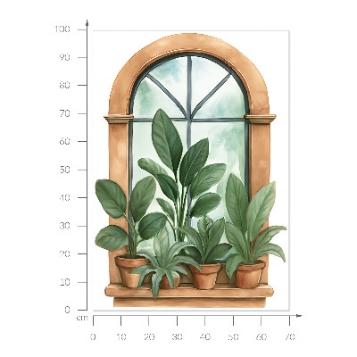 Fake window wall sticker 28x39 Window plants.