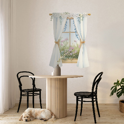 Fake window wall sticker 29x39 Curtains with a view