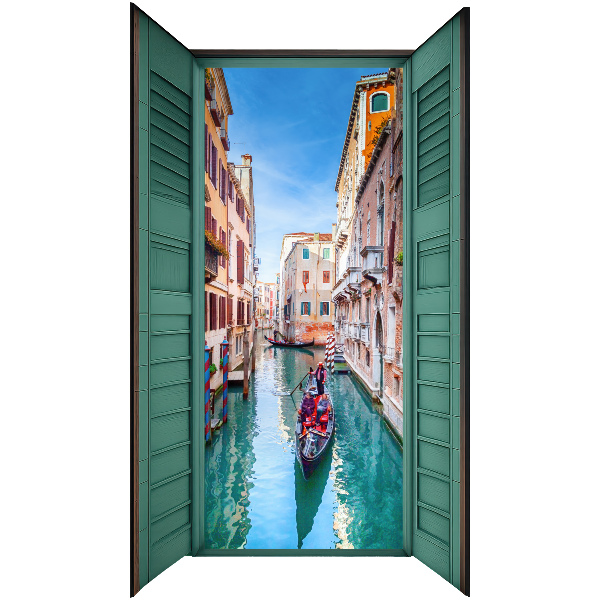 Fake window wall sticker 23x39 A picturesque canal
