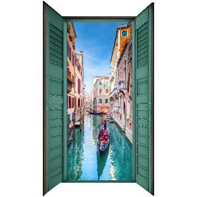 Fake window wall sticker 23x39 A picturesque canal