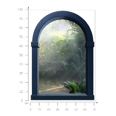 Fake window wall sticker 28x39 Mysterious jungle