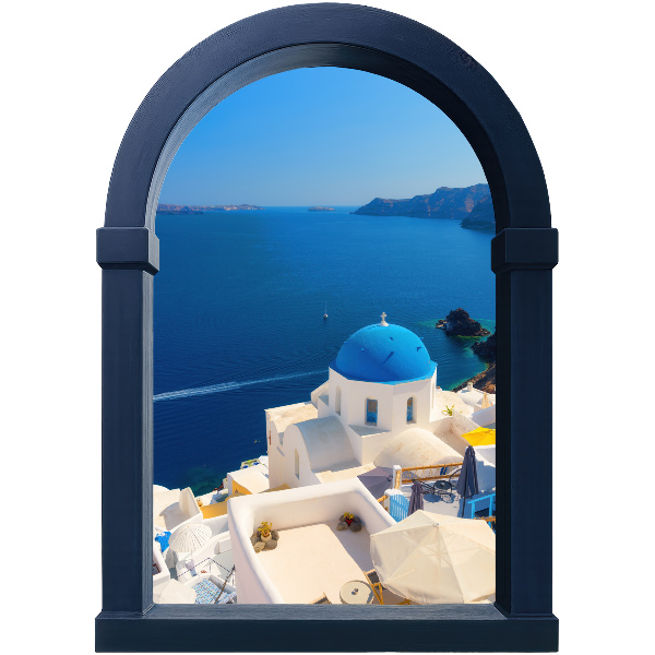 Fake window wall sticker 28x39 Mediterranean view
