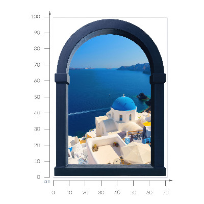 Fake window wall sticker 28x39 Mediterranean view