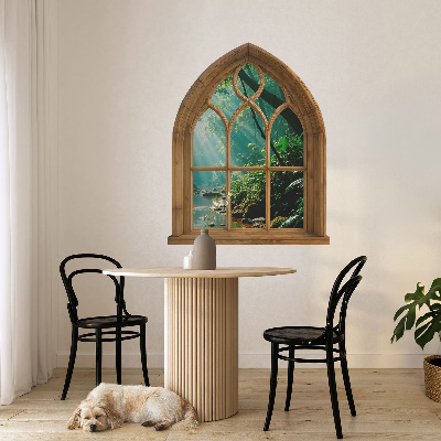 Fake window wall sticker 31x39 Tropical landscape