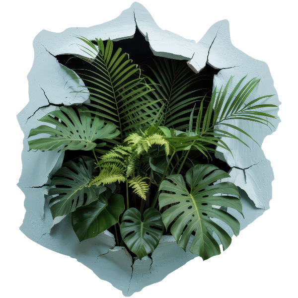 3D wall hole sticker 35x39 Plant explosion