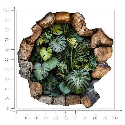 3D wall hole sticker 39x39 Tropical oasis