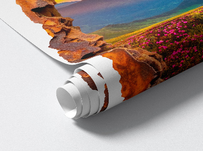 3D wall hole sticker 33x39 Flower mountains