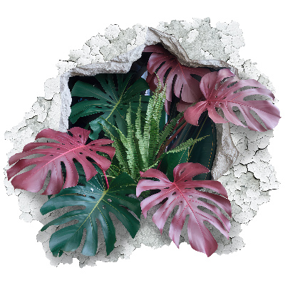 3D wall hole sticker 39x36 Tropical composition
