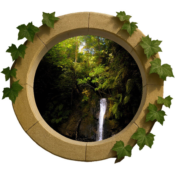 Fake window wall sticker 39x34 Green landscape