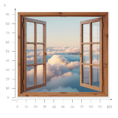 Fake window wall sticker 39x37 Clouds of the sky