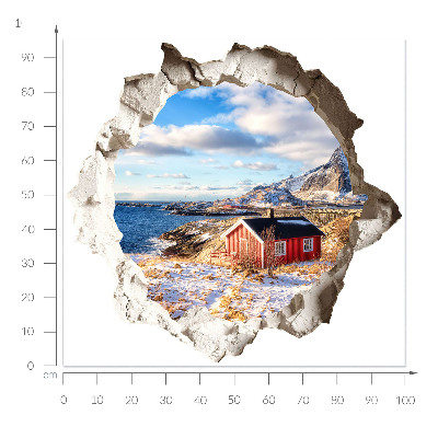 3D wall hole sticker 39x37 Winter landscape