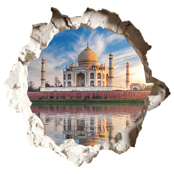 3D wall hole sticker 39x37 An exotic monument