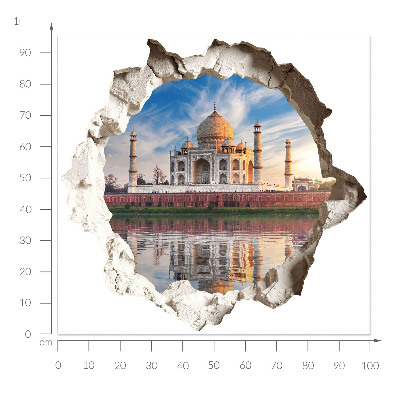 3D wall hole sticker 39x37 An exotic monument