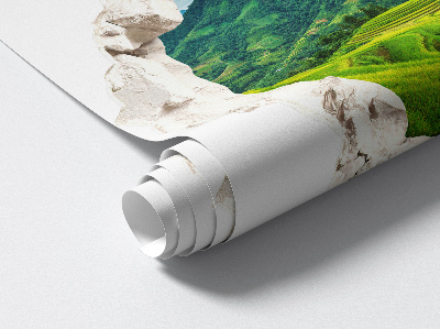 3D wall hole sticker 39x37 Green terraces