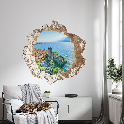 3D wall hole sticker 39x39 Cliff Castle