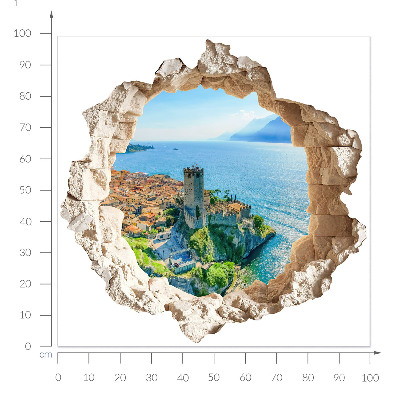 3D wall hole sticker 39x39 Cliff Castle
