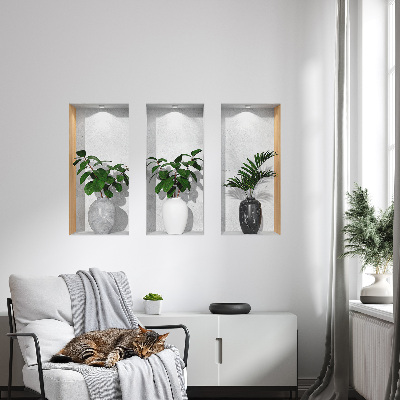 3D illusion wall decal 39x24 Plant niches