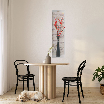 3D illusion wall decal 11x39 Flowers and stones