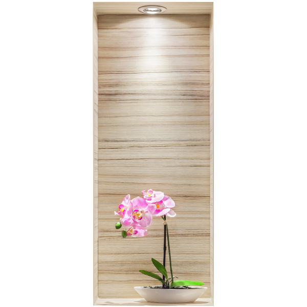 3D illusion wall decal 16x39 Orchid elegance