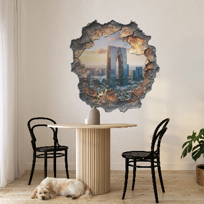 3D wall hole sticker 49x51 City of the future