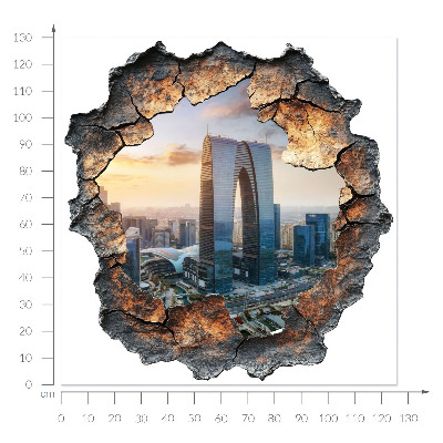 3D wall hole sticker 49x51 City of the future