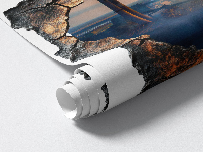 3D wall hole sticker 49x51 Industrial landscape